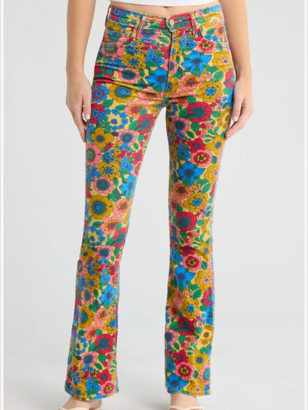 NWT MOTHER High Waisted Weekender Skimp Jeans in Track And Flower Fields Boho 28